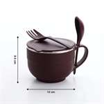 Noodles and Soup Bowl With Spoon and Fork 